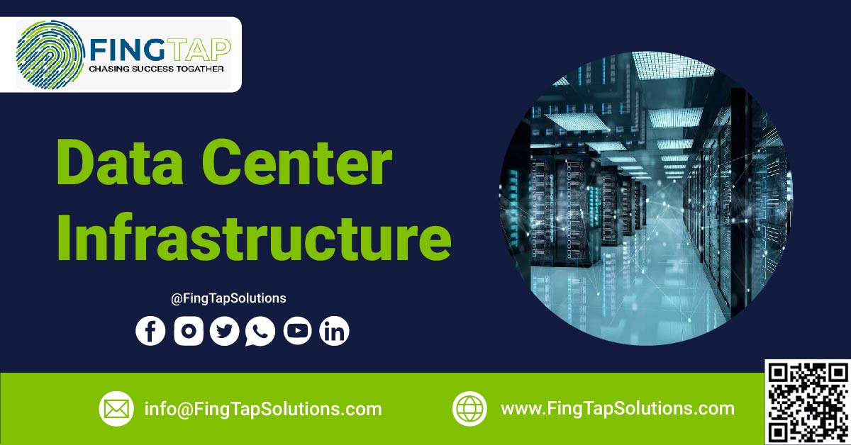 What are the 8 main components of a data center infrastructure?